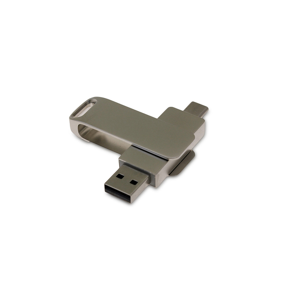 [USB 3.0- флешка на 32 Гб с поворотным механизмом и дополнительным разъемом Type-C]