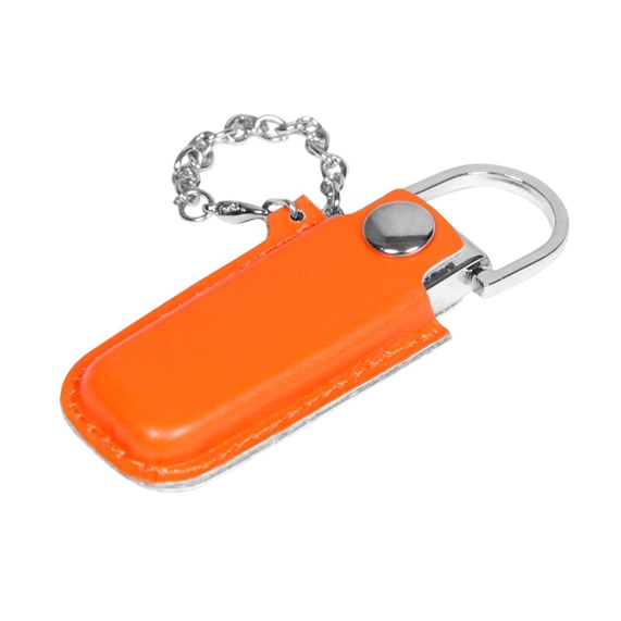 [USB 2.0- флешка на 32 Гб в массивном корпусе с кожаным чехлом]
