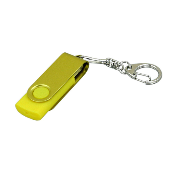 [USB 3.0- флешка промо на 128 Гб с поворотным механизмом и однотонным металлическим клипом]