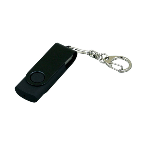 [USB 3.0- флешка промо на 128 Гб с поворотным механизмом и однотонным металлическим клипом]