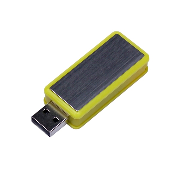 [USB 2.0- флешка промо на 4 Гб прямоугольной формы, выдвижной механизм]