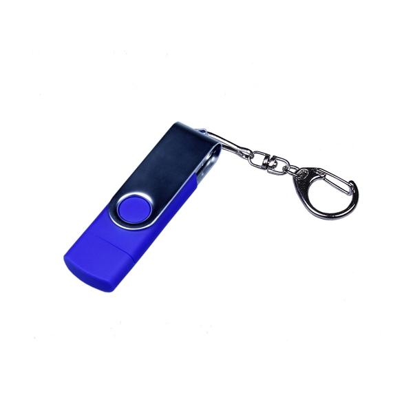 [USB 2.0/micro USB/Type-C- флешка на 16 Гб c поворотным механизмом]