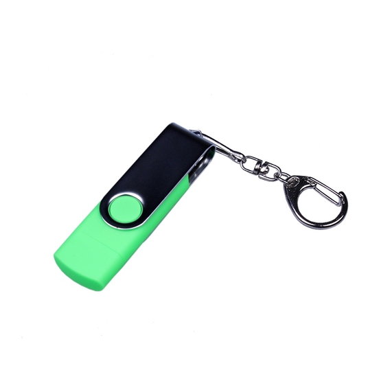 [USB 2.0/micro USB/Type-C- флешка на 16 Гб c поворотным механизмом]