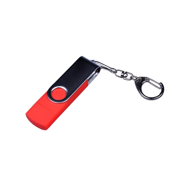 [USB 2.0/micro USB/Type-C- флешка на 32 Гб c поворотным механизмом]