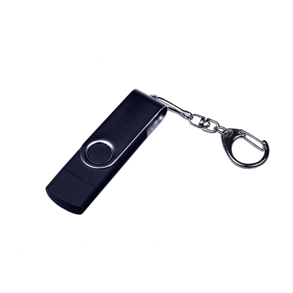 [USB 2.0/micro USB/Type-C- флешка на 64 Гб c поворотным механизмом]