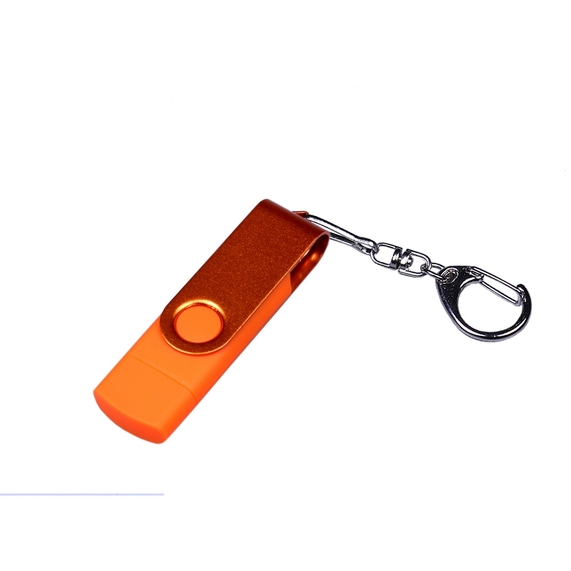 [USB 2.0/micro USB/Type-С- флешка на 32 Гб 3-в-1 с поворотным механизмом]