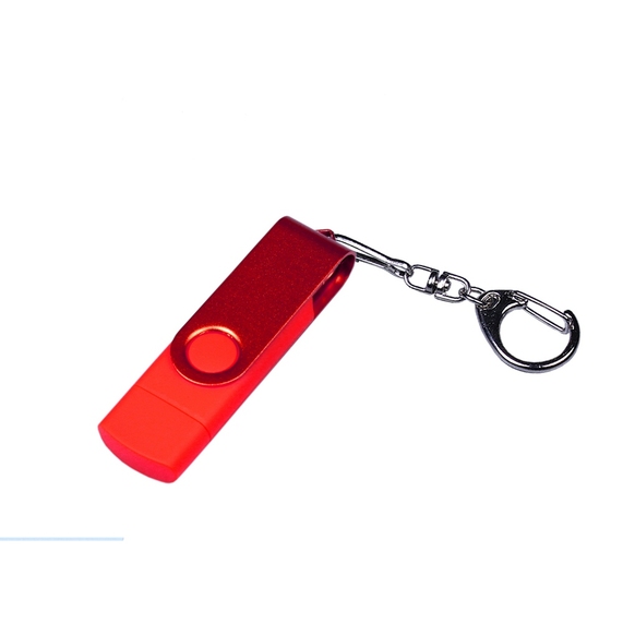 [USB 2.0/micro USB/Type-С- флешка на 64 Гб 3-в-1 с поворотным механизмом]