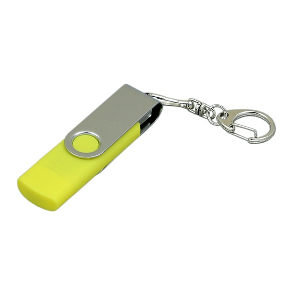 [USB 2.0- флешка на 16 Гб с поворотным механизмом и дополнительным разъемом Micro USB]