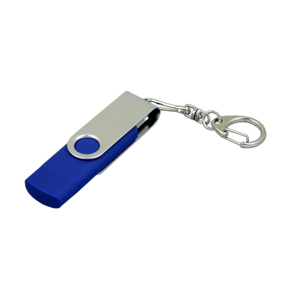[USB 2.0- флешка на 32 Гб с поворотным механизмом и дополнительным разъемом Micro USB]
