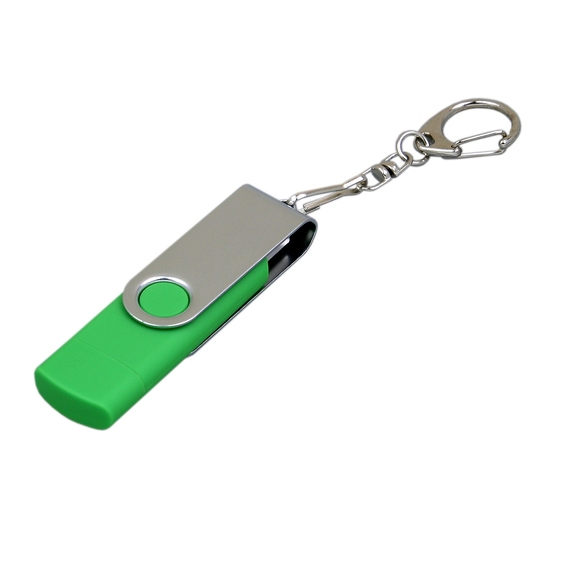 [USB 2.0- флешка на 32 Гб с поворотным механизмом и дополнительным разъемом Micro USB]