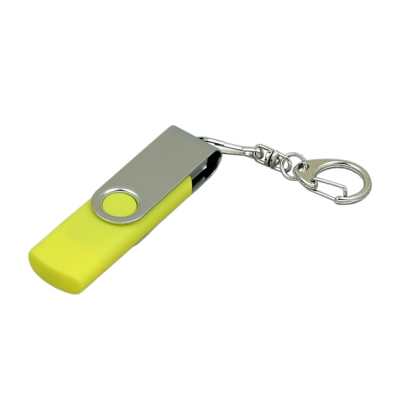 [USB 2.0- флешка на 32 Гб с поворотным механизмом и дополнительным разъемом Micro USB]