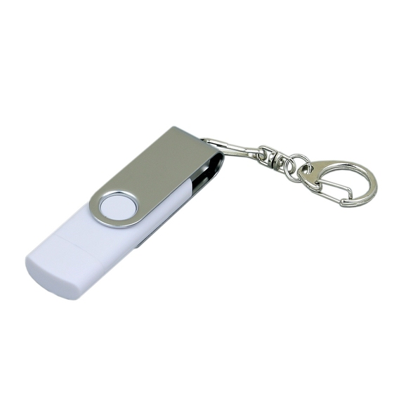 [USB 2.0- флешка на 32 Гб с поворотным механизмом и дополнительным разъемом Micro USB]