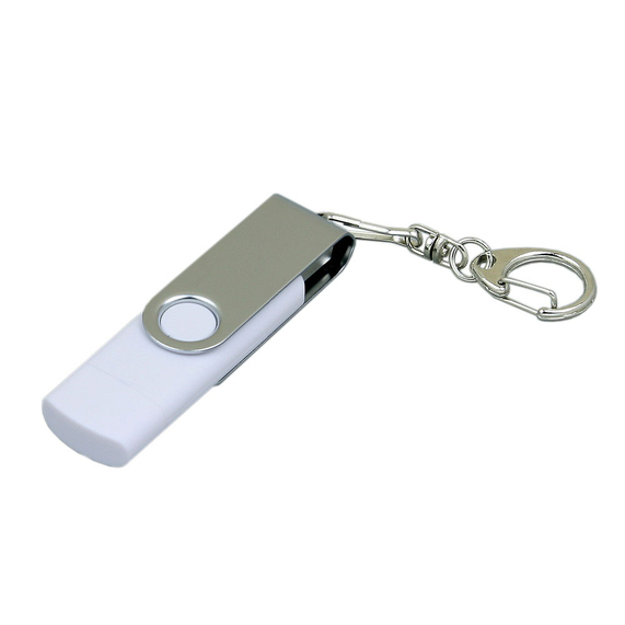 [USB 2.0- флешка на 64 Гб с поворотным механизмом и дополнительным разъемом Micro USB]