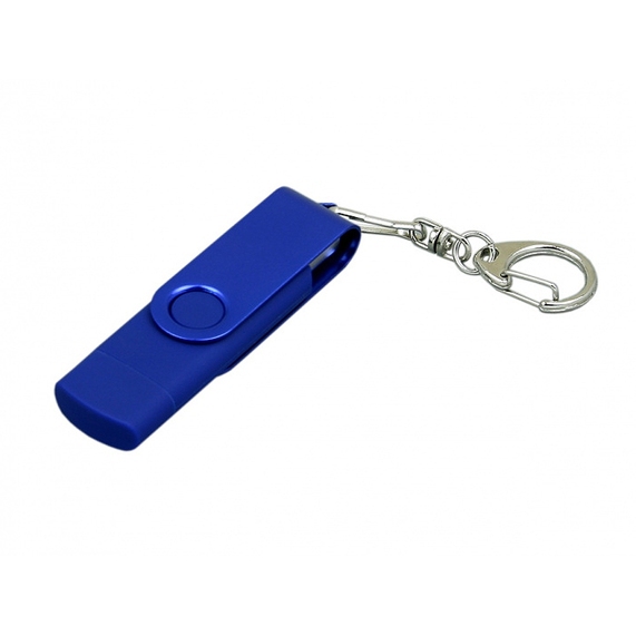 [USB 2.0- флешка на 32 Гб с поворотным механизмом и дополнительным разъемом Micro USB]