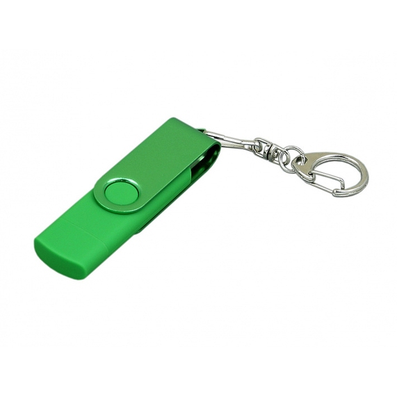 [USB 2.0- флешка на 32 Гб с поворотным механизмом и дополнительным разъемом Micro USB]
