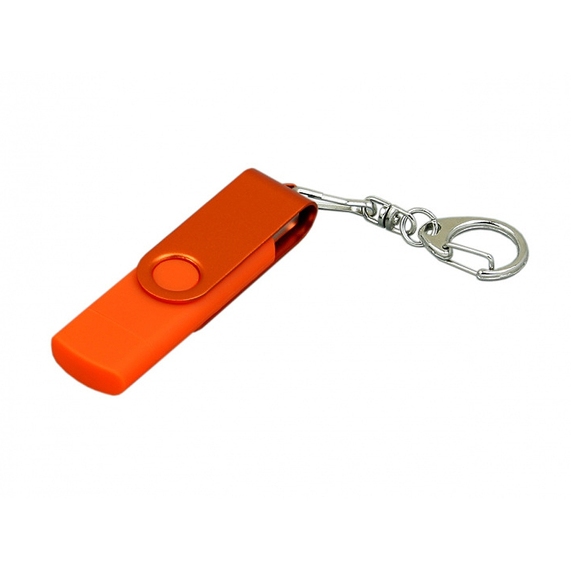 [USB 2.0- флешка на 32 Гб с поворотным механизмом и дополнительным разъемом Micro USB]
