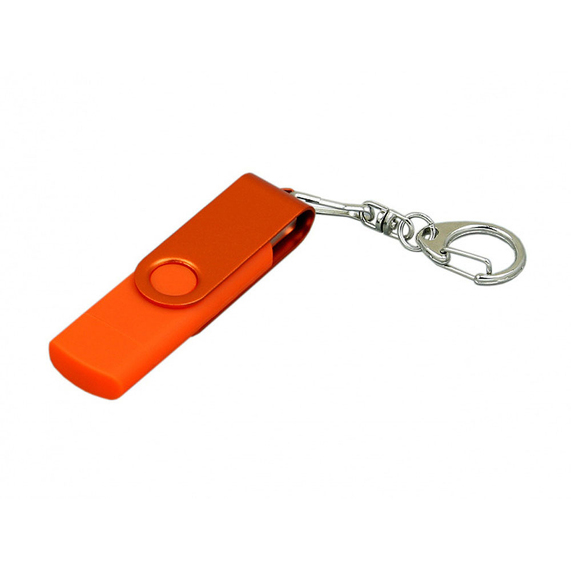 [USB 2.0- флешка на 64 Гб с поворотным механизмом и дополнительным разъемом Micro USB]