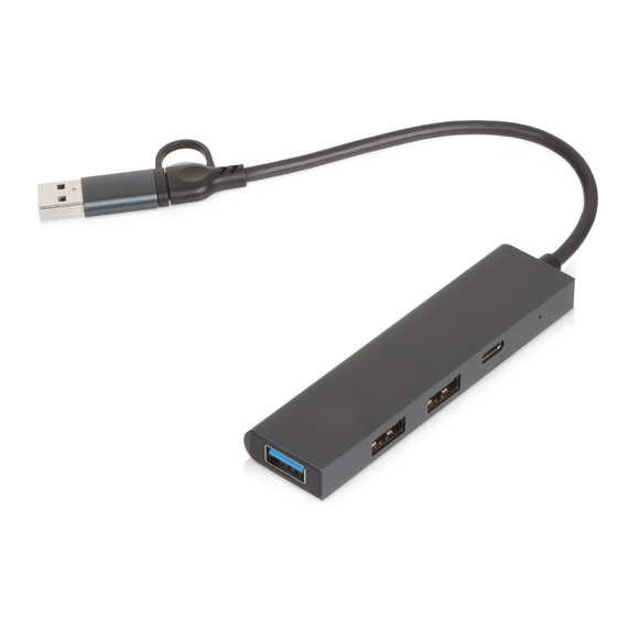 [USB-хаб «Command» с коннектором 2-в-1 USB-C и USB-A, 2.0/3.0]