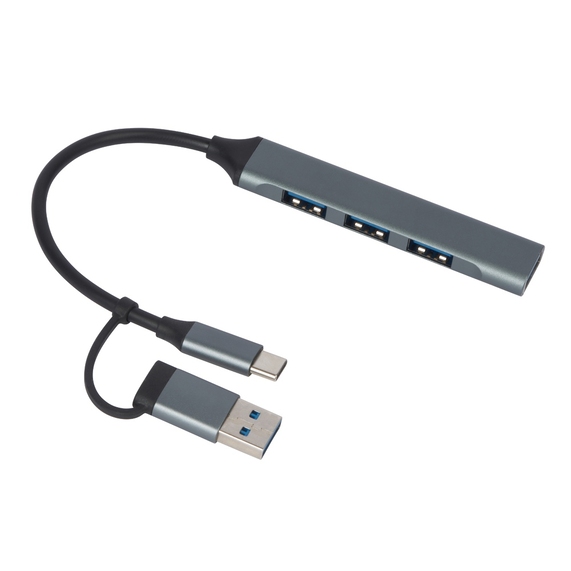 [USB-хаб «Link» с коннектором 2-в-1 USB-C и USB-A, 2.0/3.0]