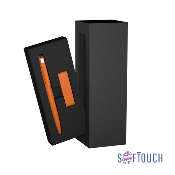[Набор ручка + флеш-карта 8 Гб в футляре, покрытие soft touch]