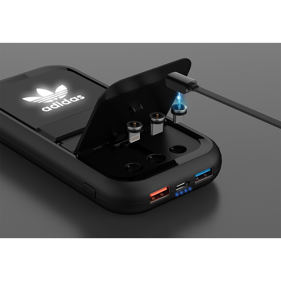 [Беспроводное ЗУ "Fast & Furious", 10000 mAh, с быстрой (22.5W/15W) зарядкой, с магнитным кабелем и набором переходников, с подсветкой логотипа]