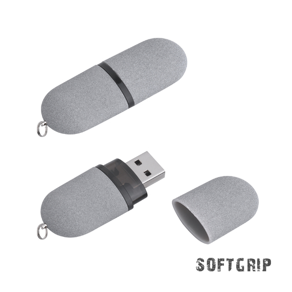 [Флеш-карта "Камень" с покрытием soft grip в футляре, объем памяти 16GB]
