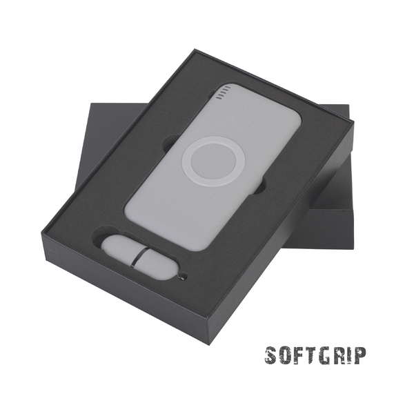 [Набор "Камень" на 2 предмета, 8000 mAh /16Gb, с покрытием soft grip]