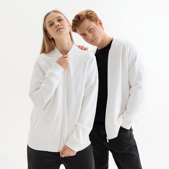 [Толстовка на молнии, унисекс Торрес (Torres) белая, размер XL]