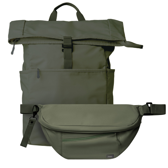 [Подарочный набор Бостон (Boston), зеленый (рюкзак, сумка через плечо (cross body)]