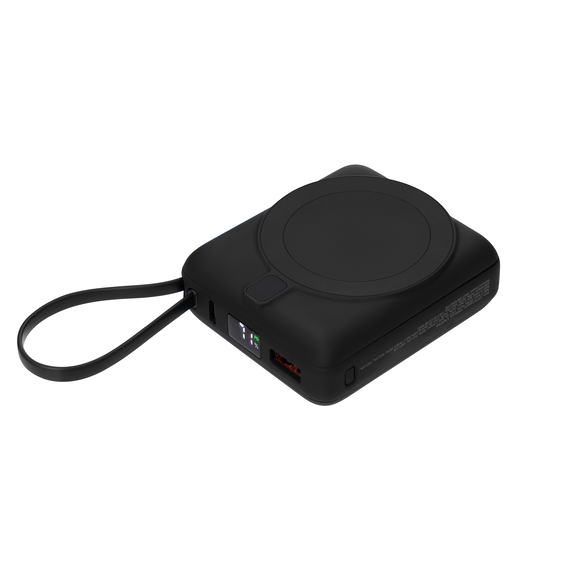 [Внешний аккумулятор с подсветкой Риттер PD (Ritter PD) 10000mAh с функцией беспроводной зарядки 15W, черный]