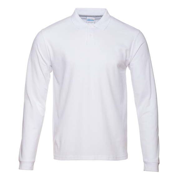 [Рубашка поло унисекс STAN длинный рукав хлопок 185, 104LS, Белый, (10/1) (54/XXL)]