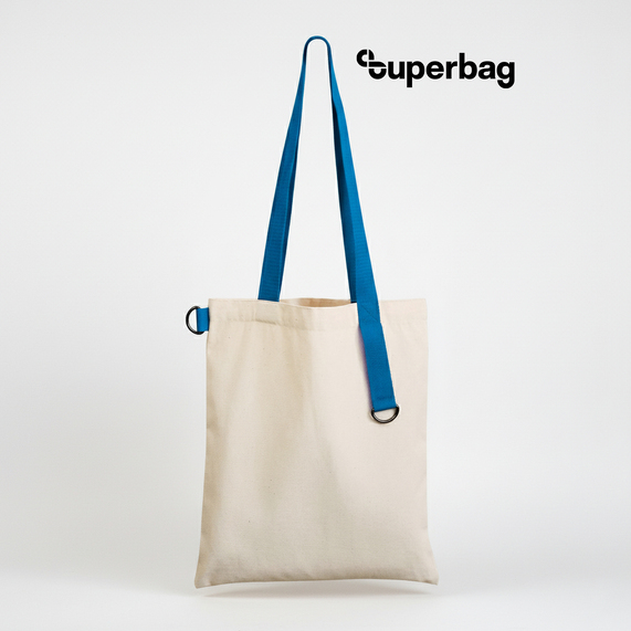 [Шоппер Superbag (неокрашенный с голубым)]