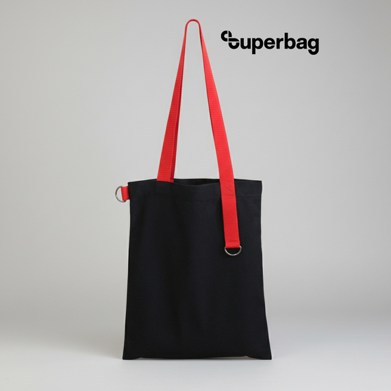 [Шоппер Superbag black (чёрный с красным)]
