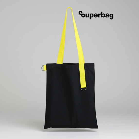 [Шоппер Superbag black (чёрный с жёлтым)]