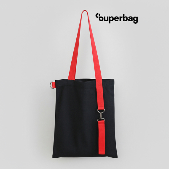 [Шоппер Superbag black с ремувкой 4sb (чёрный с красным)]