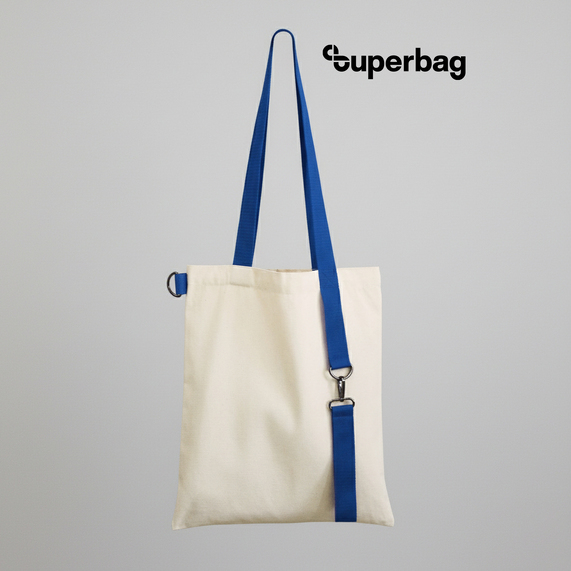 [Шоппер Superbag с ремувкой 4sb (неокрашенный с синим)]
