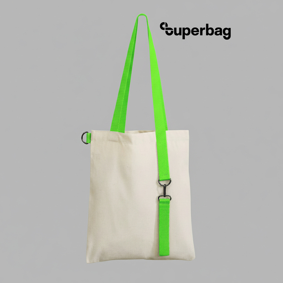 [Шоппер Superbag с ремувкой 4sb (неокрашенный с салатовым)]
