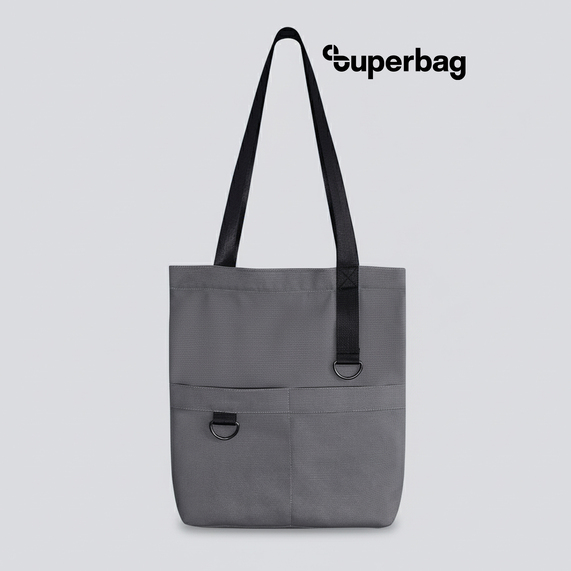 [Шоппер Superbag ZIP, с двумя карманами и молнией (серый)]