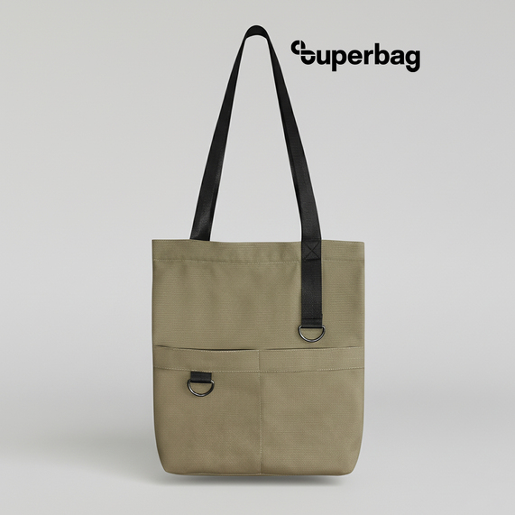 [Шоппер Superbag ZIP, с двумя карманами и молнией (песочный)]