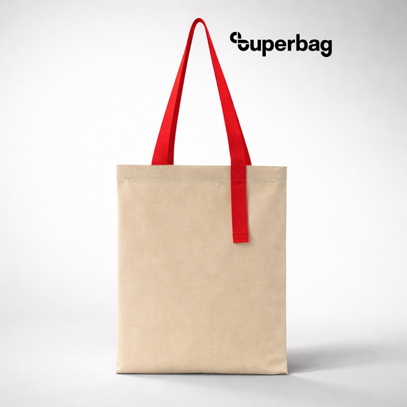 [Шоппер Superbag Light, с внутренним креплением (полукольцо) (неокрашенный с красным)]