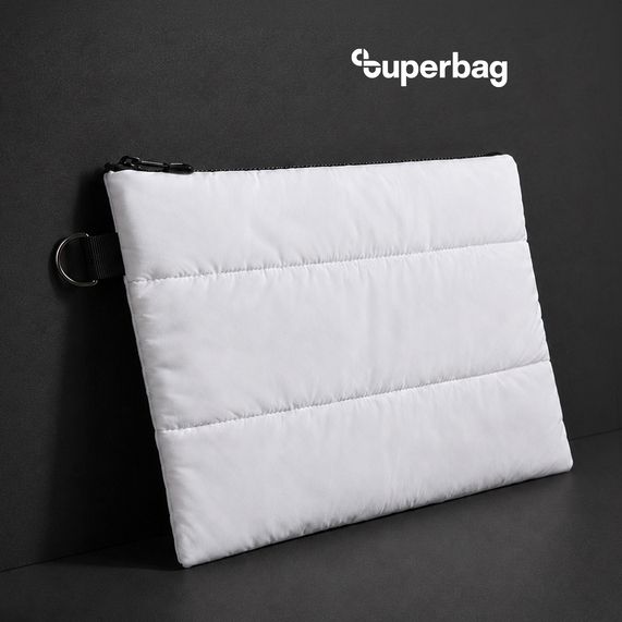 [Чехол для ноутбука Superbag Bubble, стёганый, на молнии (белый)]