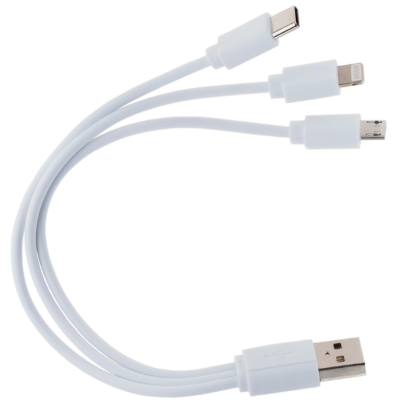 [Кабель USB 3 в 1 (Micro, Type-C, Lightning) Белый 6011.07]