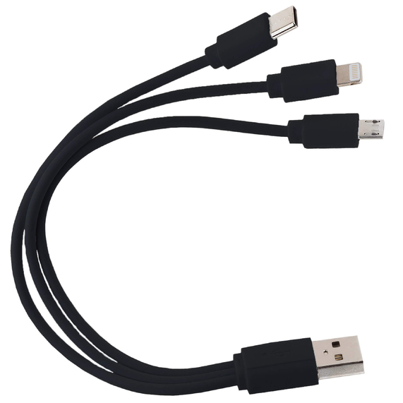 [Кабель USB 3 в 1 (Micro, Type-C, Lightning) Черный 6011.08]