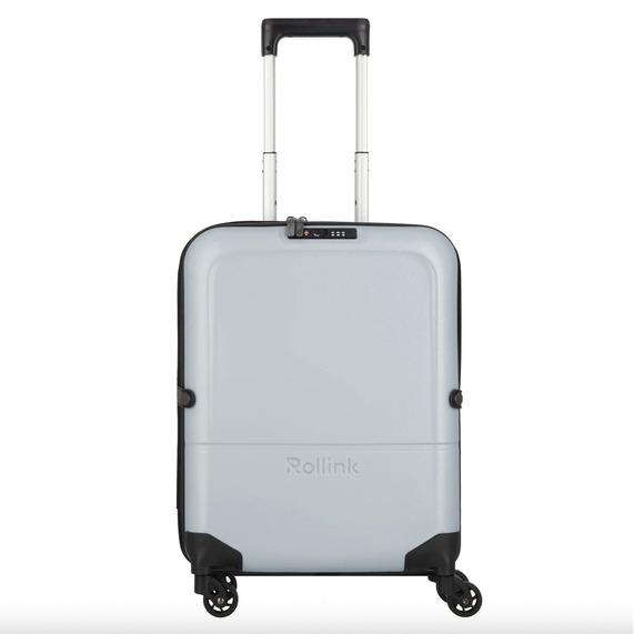 [Чемодан складной Rollink FLEX LIGHT 55x40x20 см, 4 колеса, светло-серый]