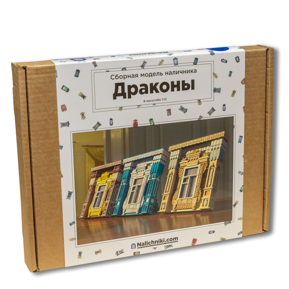 [Сборная модель наличника Тверской области, "Dobrynya" (Драконы) (бежевый)]