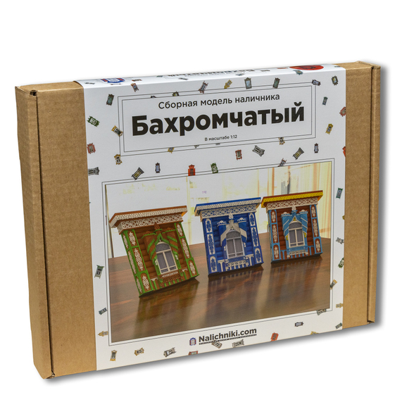 [Сборная модель наличника Костромской области, "Berendey" (Бахромчатый) (бежевый)]