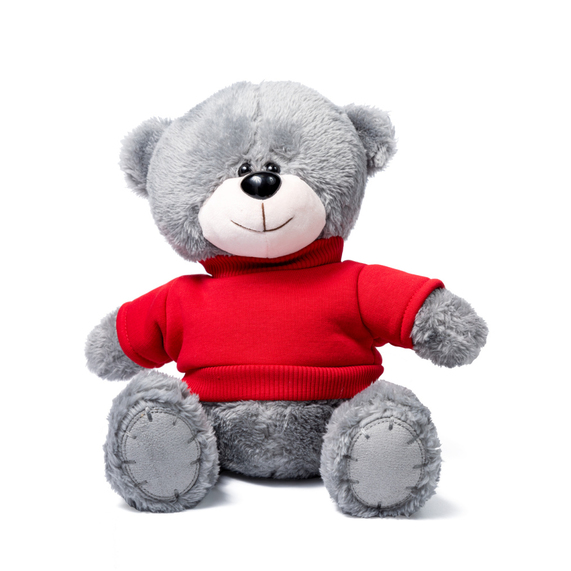 [Мишка серый "Ted" в свитшоте (красный)]